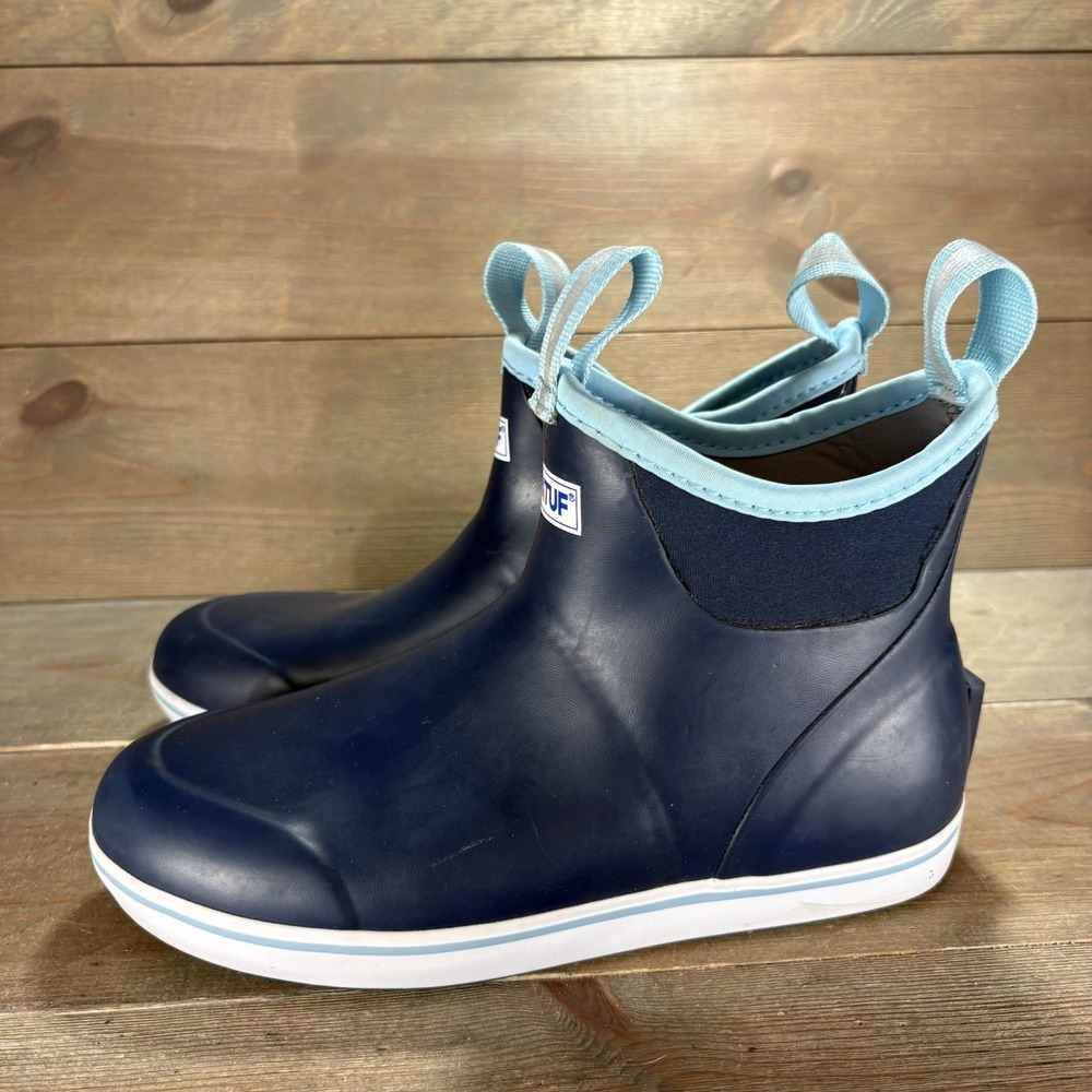xtratuf deck womens size 7 shoes blue waterproof rain work boots